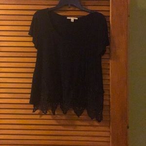 Black top with lace detail